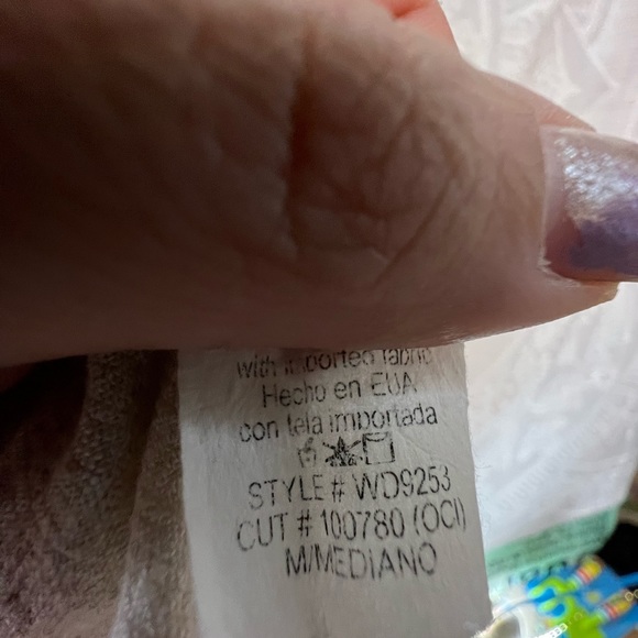 2 POCKET LINEN LOOK DRESS SHORT-SLEEVE M MEDIUM NATURAL NEUTRAL BEIGE - Picture 3 of 15